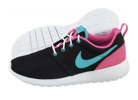NIKE ROSHE ONE GS Pink Black Blue Gym Running Girls Size 7Y Women s SZ 8.5